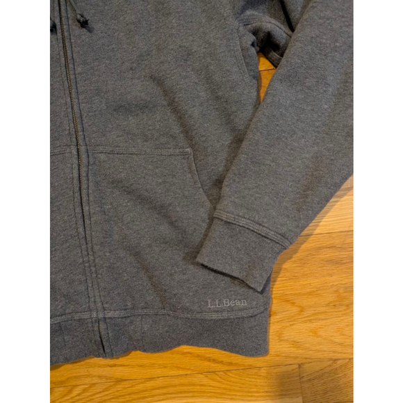 L.L.Bean Katahdin Ironworks Gray Sherpa Lined Full Zip Hoodie Size Small - Picture 3 of 10